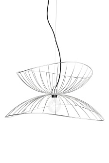 Druciana lampa wisząca Ray chrom 70cm